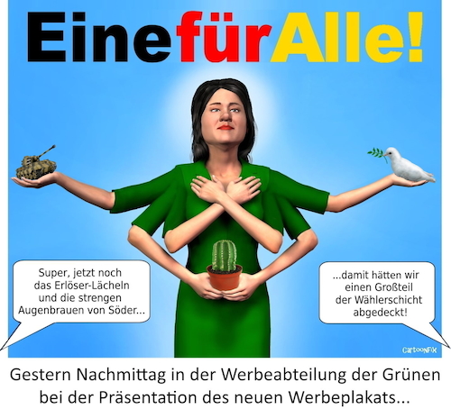 Cartoon: Eine für alle (medium) by Cartoonfix tagged baerbock,grüne,bundestagswahl,2021