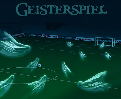 Cartoon: Geisterspiel (medium) by Cartoonfix tagged markus,söder,geisterspiele,wegen,corona