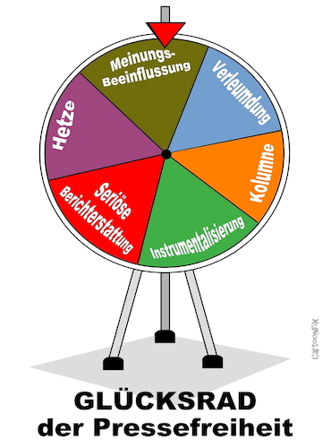 Cartoon: GLÜCKSRAD der Pressefreiheit (medium) by Cartoonfix tagged pressefreiheit,glücksrad