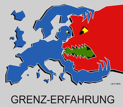 Cartoon: Grenz-Erfahrung (medium) by Cartoonfix tagged grenzerfahrung,russland,urkaine,europa,nato,konflikt