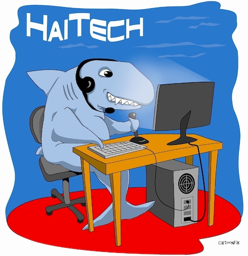 Cartoon: Haitech (medium) by Cartoonfix tagged haitech,hightech,wortspiel