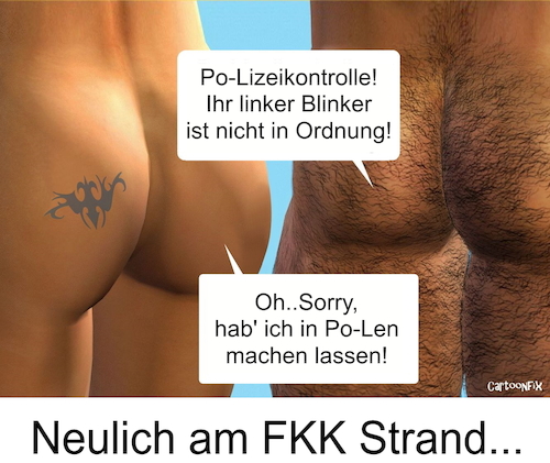 Cartoon: Kontrolle am FKK Strand (medium) by Cartoonfix tagged kontrolle,fkk,strand