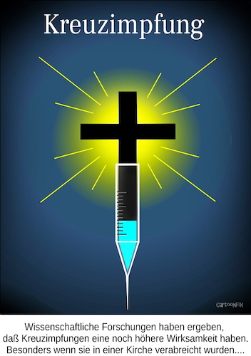 Cartoon: Kreuzimpfung (medium) by Cartoonfix tagged kreuzimpfung,corona,pandemie,impfung,astrazeneca,kirche,als,impfzentrum