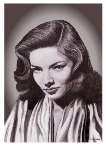 Cartoon: Lauren Bacall (medium) by Cartoonfix tagged lauren,bacall