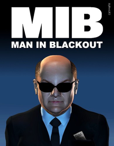 Cartoon: Man in Blackout (medium) by Cartoonfix tagged olaf,scholz,cum,ex,affäre,gedächtnislücke,blackout