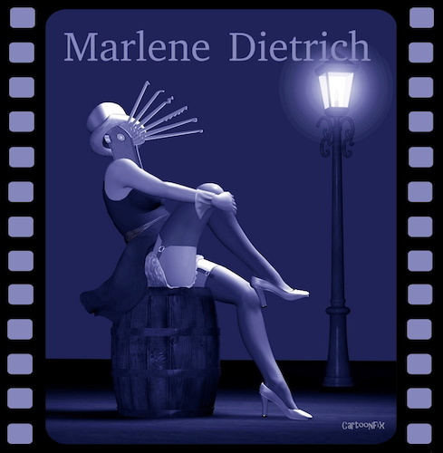 Cartoon: Marlene Dietrich (medium) by Cartoonfix tagged marlene,dietrich,wortspiel