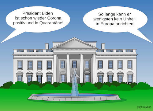 Cartoon: Positiv gesehen... (medium) by Cartoonfix tagged biden,schon,wieder,corona,positiv