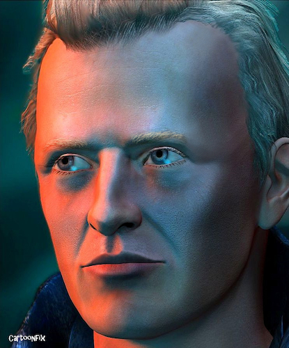 Cartoon: Rutger Hauer (medium) by Cartoonfix tagged rutger,hauer,android,roy,batty,blade,runner