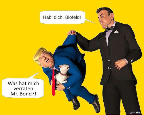 Cartoon: Sein letzter Auftrag (medium) by Cartoonfix tagged bond,vs,trump