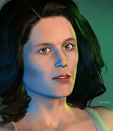 Cartoon: Sigourney Weaver (medium) by Cartoonfix tagged sigourney,weaver,alien,motion,picture
