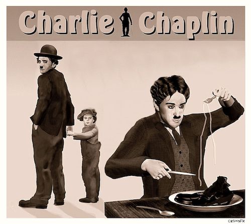 Cartoon: The Master Of Humor (medium) by Cartoonfix tagged charlie,chaplin,the,tramp