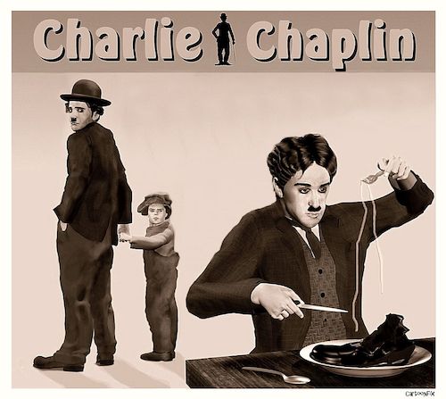 Cartoon: The Master Of Humor (medium) by Cartoonfix tagged charlie,chaplin,the,tramp