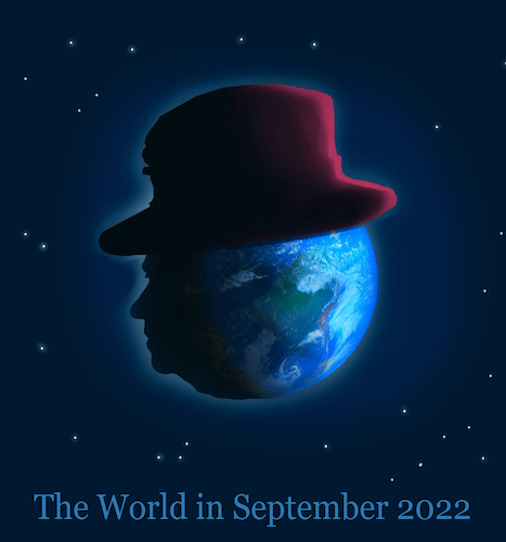 Cartoon: The World in September 2022 (medium) by Cartoonfix tagged weltweite,tägliche,berichterstattung,zum,tod,queen,elizabeth