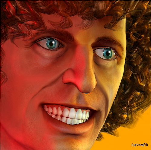 Cartoon: Tom Baker (medium) by Cartoonfix tagged tom,baker,doctor,who,1974,to,1981