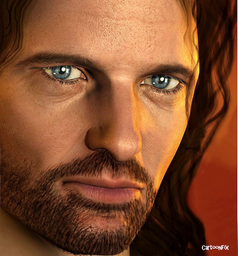 Cartoon: Viggo Mortensen - Aragorn (medium) by Cartoonfix tagged viggo,mortensen,als,aragorn,herr,der,ringe,lord,of,the,rings