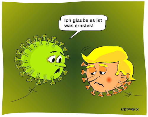 Cartoon: Virus-Erkrankung (medium) by Cartoonfix tagged corona,virus,trump