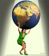Cartoon: Die Atlantin (small) by Cartoonfix tagged annalena,baerbock,verzichtet,auf,die,kanzlerkandidatur,atlas,atlantin,weibliche,form