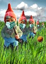 Cartoon: Gartensaison 2020 (small) by jakpet tagged corona,2020,gartenzwerge,mundschutz,virus