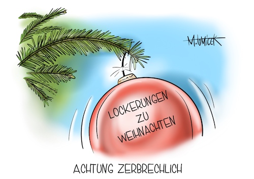 Cartoon: Achtung zerbrechlich (medium) by Mirco Tomicek tagged lockerungen,lockerung,feiertage,feiertagen,weihnachten,weihnachtsfeiertage,weihnacht,weihnachtsfeier,lockdown,shutdown,heiligabend,weihnachtskugel,weihnachtsgeschenk,markus,söder,bayern,verschärfungen,verschärfung,bund,länder,neuinfektionen,infektionen,inzidenz,zahl,zahlen,csu,spitzentreffen,teil,teillockdown,cartoon,karikatur,pressekarikatur,mirco,tomicek,lockerungen,lockerung,feiertage,feiertagen,weihnachten,weihnachtsfeiertage,weihnacht,weihnachtsfeier,lockdown,shutdown,heiligabend,weihnachtskugel,weihnachtsgeschenk,markus,söder,bayern,verschärfungen,verschärfung,bund,länder,neuinfektionen,infektionen,inzidenz,zahl,zahlen,csu,spitzentreffen,teil,teillockdown,cartoon,karikatur,pressekarikatur,mirco,tomicek