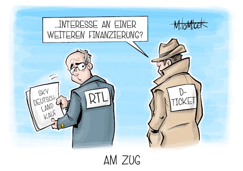 Cartoon: Am Zug (medium) by Mirco Tomicek tagged sky,deutschland,rtl,group,fußball,abo,abonnenten,fernsehen,tv,stream,streaming,deutschlandticket,ticket,zug,bahn,nahverkehr,verkehr,verkehrsminister,beratung,öpnv,karikatur,pressekarikatur,cartoon,mirco,tomicek,sky,deutschland,rtl,group,fußball,abo,abonnenten,fernsehen,tv,stream,streaming,deutschlandticket,ticket,zug,bahn,nahverkehr,verkehr,verkehrsminister,beratung,öpnv,karikatur,pressekarikatur,cartoon,mirco,tomicek