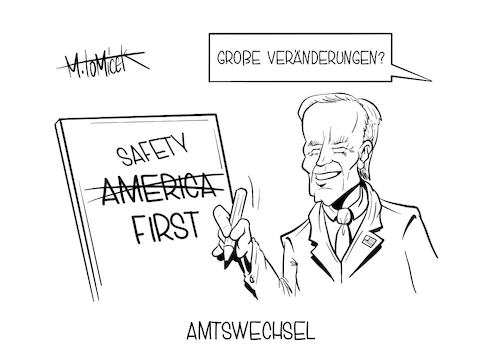 Cartoon: Amtswechsel (medium) by Mirco Tomicek tagged joe,biden,demokrat,washington,46,präsident,präsidentschaftswahl,amt,amtswechsel,wechsel,amtsantritt,usa,us,president,donald,trump,unruhe,soldat,soldaten,militär,nationalgarde,amtseinführung,schutz,schützen,geschützt,amerika,safety,first,america,kamala,harris,cartoon,karikatur,pressekarikatur,mirco,tomicek,joe,biden,demokrat,washington,46,präsident,präsidentschaftswahl,amt,amtswechsel,wechsel,amtsantritt,usa,us,president,donald,trump,unruhe,soldat,soldaten,militär,nationalgarde,amtseinführung,schutz,schützen,geschützt,amerika,safety,first,america,kamala,harris,cartoon,karikatur,pressekarikatur,mirco,tomicek