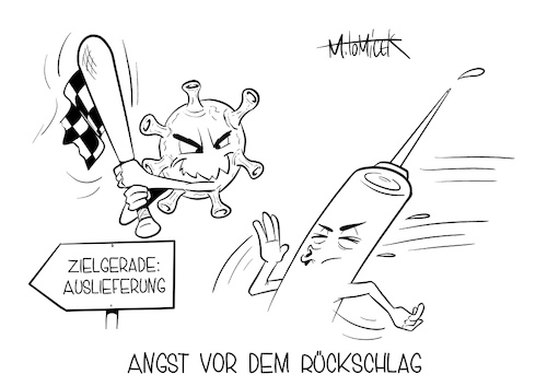 Cartoon: Angst vor dem Rückschlag (medium) by Mirco Tomicek tagged biontech,impfstoff,eu,europa,staaten,ausliefern,auslieferung,liefern,virus,viren,impfen,impfungen,impfe,medizin,corona,covid19,großbritannien,briten,boris,johnson,mutation,mutiert,virusvariante,spritze,rückschlag,zielgerade,pfizer,geimpft,risiko,risikogruppe,cartoon,karikatur,mirco,tomicek,pressekarikatur,biontech,impfstoff,eu,europa,staaten,ausliefern,auslieferung,liefern,virus,viren,impfen,impfungen,impfe,medizin,corona,covid19,großbritannien,briten,boris,johnson,mutation,mutiert,virusvariante,spritze,rückschlag,zielgerade,pfizer,geimpft,risiko,risikogruppe,cartoon,karikatur,mirco,tomicek,pressekarikatur