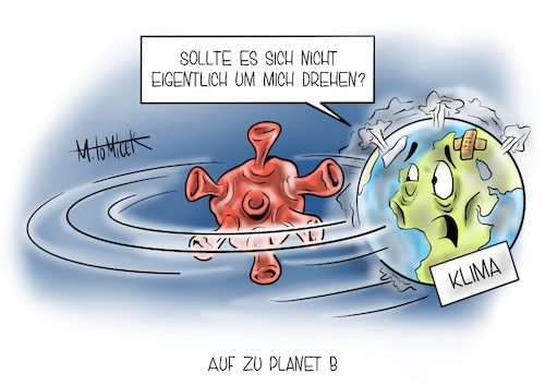 Cartoon: Auf zu Planet B (medium) by Mirco Tomicek tagged fridays,for,future,friday,klima,klimaschutz,schutz,demonstration,demonstrieren,demos,proteste,protest,fahrraddemo,fahrrad,rad,berlin,deutschland,umwelt,umweltschutz,planet,erde,corona,zwangspause,pause,covid19,karikatur,cartoon,mirco,tomicek,fridays,for,future,friday,klima,klimaschutz,schutz,demonstration,demonstrieren,demos,proteste,protest,fahrraddemo,fahrrad,rad,berlin,deutschland,umwelt,umweltschutz,planet,erde,corona,zwangspause,pause,covid19,karikatur,cartoon,mirco,tomicek