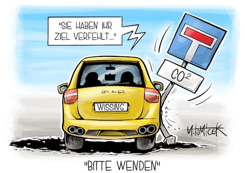 Cartoon: Bitte Wenden (medium) by Mirco Tomicek tagged klima,klimaziele,klimaschutz,klimaschutzziele,ziele,co2,emissionen,treibhausgase,treibhausgas,umweltbundesamt,kohlendioxid,ausstoß,umwelt,umweltschutz,autos,verkehr,auto,volker,wissing,fdp,cartoon,karikatur,pressekarikatur,mirco,tomicek,klima,klimaziele,klimaschutz,klimaschutzziele,ziele,co2,emissionen,treibhausgase,treibhausgas,umweltbundesamt,kohlendioxid,ausstoß,umwelt,umweltschutz,autos,verkehr,auto,volker,wissing,fdp,cartoon,karikatur,pressekarikatur,mirco,tomicek