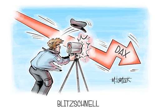 Cartoon: Blitzschnell (medium) by Mirco Tomicek tagged blitzer,blitz,blitzmarathon,marathon,auto,fahren,zuschnell,geblitzt,verkehrskontrolle,polizei,kontrolle,geschwindigkeitskontrolle,speed,day,dax,bricht,ein,eingebrochen,börse,us,strafzölle,usa,amerika,strafzoll,zölle,zoll,gegenzölle,wirtschaft,industrie,trump,karikatur,pressekarikatur,cartoon,mirco,tomicek,blitzer,blitz,blitzmarathon,marathon,auto,fahren,zuschnell,geblitzt,verkehrskontrolle,polizei,kontrolle,geschwindigkeitskontrolle,speed,day,dax,bricht,ein,eingebrochen,börse,us,strafzölle,usa,amerika,strafzoll,zölle,zoll,gegenzölle,wirtschaft,industrie,trump,karikatur,pressekarikatur,cartoon,mirco,tomicek