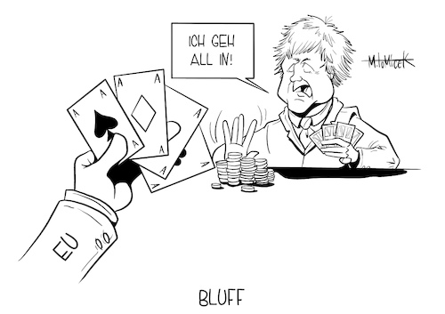 Cartoon: Bluff (medium) by Mirco Tomicek tagged boris,johnson,premierminister,premier,brexit,eu,gipfel,no,deal,handelsabkommen,brüssel,briten,britische,england,karikatur,cartoon,mirco,tomicek,boris,johnson,premierminister,premier,brexit,eu,gipfel,no,deal,handelsabkommen,brüssel,briten,britische,england,karikatur,cartoon,mirco,tomicek