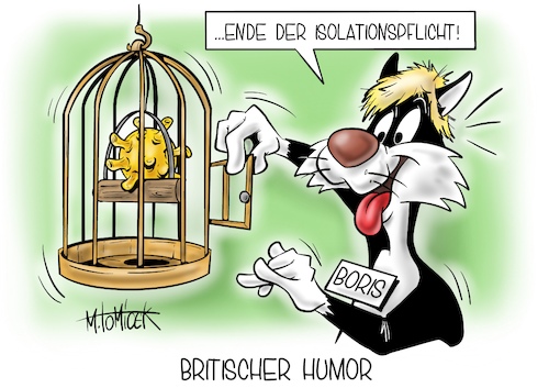 Cartoon: Britischer Humor (medium) by Mirco Tomicek tagged boris,johnson,corona,maßnahmen,regeln,isolationspflicht,isolation,quarantäne,england,großbritannien,gb,briten,britannien,britisch,abschaffung,abschaffen,virus,viren,regelungen,looney,tunes,silvester,tweety,cartoon,karikatur,pressekarikatur,mirco,tomicek,boris,johnson,corona,maßnahmen,regeln,isolationspflicht,isolation,quarantäne,england,großbritannien,gb,briten,britannien,britisch,abschaffung,abschaffen,virus,viren,regelungen,looney,tunes,silvester,tweety,cartoon,karikatur,pressekarikatur,mirco,tomicek