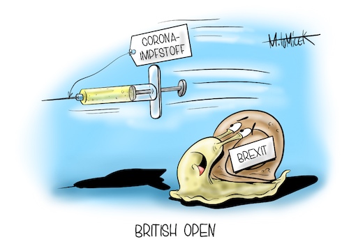 Cartoon: British Open (medium) by Mirco Tomicek tagged großbritannien,britannien,england,great,britain,gb,eu,europa,corona,impfstoff,impfungen,impfe,impf,impfung,british,brexit,covid19,virus,bekämpfen,viren,lockdown,spritze,arzt,ärzte,antivirus,erkrankungen,gesundheit,heilung,cartoon,karikatur,pressekarikatur,mirco,tomicek,großbritannien,britannien,england,great,britain,gb,eu,europa,corona,impfstoff,impfungen,impfe,impf,impfung,british,brexit,covid19,virus,bekämpfen,viren,lockdown,spritze,arzt,ärzte,antivirus,erkrankungen,gesundheit,heilung,cartoon,karikatur,pressekarikatur,mirco,tomicek