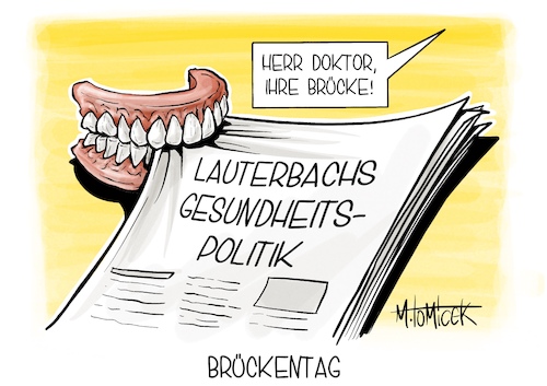 Cartoon: Brückentag (medium) by Mirco Tomicek tagged brückentag,brücke,tag,der,deutschen,einheit,feiertag,ärzte,arzt,ärztinnen,arztpraxen,praxen,gesundheitspolitik,gesundheit,karl,lauterbach,protest,proteste,geschlossen,medizin,cartoon,karikatur,pressekarikatur,mirco,tomicek,brückentag,brücke,tag,der,deutschen,einheit,feiertag,ärzte,arzt,ärztinnen,arztpraxen,praxen,gesundheitspolitik,gesundheit,karl,lauterbach,protest,proteste,geschlossen,medizin,cartoon,karikatur,pressekarikatur,mirco,tomicek