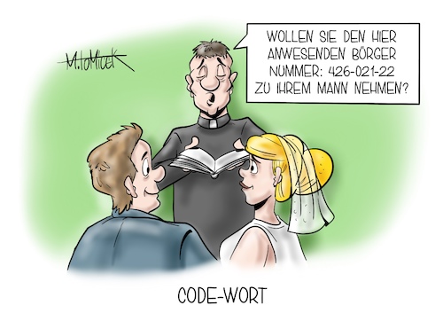 Cartoon: Code-Wort (medium) by Mirco Tomicek tagged steuernummer,id,bürgernummer,bürger,nummer,zahl,steuer,steuern,identifikation,register,krankenkasse,kasse,steuerzweck,steueramt,weitergeben,menschen,deutschland,code,pin,bundesgutachten,verwaltung,verwaltungsaufwand,schutz,speicherung,speichern,cartoon,karikatur,pressekarikatur,mirco,tomicek,steuernummer,id,bürgernummer,bürger,nummer,zahl,steuer,steuern,identifikation,register,krankenkasse,kasse,steuerzweck,steueramt,weitergeben,menschen,deutschland,code,pin,bundesgutachten,verwaltung,verwaltungsaufwand,schutz,speicherung,speichern,cartoon,karikatur,pressekarikatur,mirco,tomicek