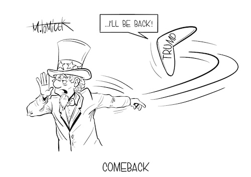 Cartoon: Comeback (medium) by Mirco Tomicek tagged donald,trump,usa,us,ex,president,präsident,cpac,kämpferische,rede,politik,kandidatur,wahl,2024,präsidentschaftswahl,präsidentschaftskandidat,wahlen,republikaner,partei,partein,wähler,wählerinnen,anhänger,uncle,sam,cartoon,karikatur,pressekarikatur,mirco,tomicek,donald,trump,usa,us,ex,president,präsident,cpac,kämpferische,rede,politik,kandidatur,wahl,2024,präsidentschaftswahl,präsidentschaftskandidat,wahlen,republikaner,partei,partein,wähler,wählerinnen,anhänger,uncle,sam,cartoon,karikatur,pressekarikatur,mirco,tomicek