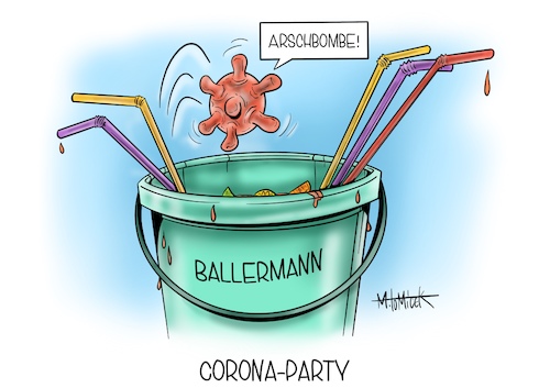 Cartoon: Corona-Party (medium) by Mirco Tomicek tagged ballermann,zweites,ischgl,corona,covid19,spahn,mallorca,maskenpflicht,masken,maske,gesundheit,virus,anstecken,infizieren,party,partyfolk,feiern,coronaparty,spanien,deutsche,touristen,urlauber,urlaub,reise,trinken,karikatur,cartoon,mirco,tomicek,ballermann,zweites,ischgl,corona,covid19,spahn,mallorca,maskenpflicht,masken,maske,gesundheit,virus,anstecken,infizieren,party,partyfolk,feiern,coronaparty,spanien,deutsche,touristen,urlauber,urlaub,reise,trinken,karikatur,cartoon,mirco,tomicek