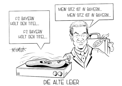 Cartoon: Die Alte Leier! (medium) by Mirco Tomicek tagged fc,bayern,münchen,fcb,fussball,dfb,pokal,meister,markus,söder,kanzleramt,kanzler,amt,cdu,csu,berlin,alte,leier,kanzlerfrage,karikatur,cartoon,mirco,tomicek,fc,bayern,münchen,fcb,fussball,dfb,pokal,meister,markus,söder,kanzleramt,kanzler,amt,cdu,csu,berlin,alte,leier,kanzlerfrage,karikatur,cartoon,mirco,tomicek