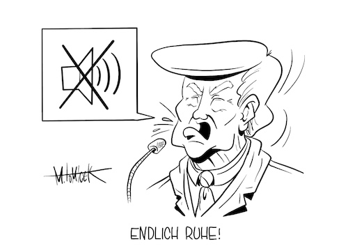 Cartoon: Endlich Ruhe! (medium) by Mirco Tomicek tagged donald,trump,joe,biden,wahlkampf,wahl,us,usa,amerika,präsident,präsidentschaftwahl,tv,debatte,fernsehen,farce,wort,wörter,duell,stumm,stummschaltknopf,stummschalten,muten,mute,mikrofon,mikrofone,mikro,cartoon,karikatur,pressekarikatur,mirco,tomicek,donald,trump,joe,biden,wahlkampf,wahl,us,usa,amerika,präsident,präsidentschaftwahl,tv,debatte,fernsehen,farce,wort,wörter,duell,stumm,stummschaltknopf,stummschalten,muten,mute,mikrofon,mikrofone,mikro,cartoon,karikatur,pressekarikatur,mirco,tomicek