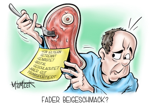 Cartoon: Fader Beigeschmack? (medium) by Mirco Tomicek tagged eu,parlament,abstimmung,stimmen,qualvolle,tiertransporte,tier,tiere,transport,transporte,transportierung,transportbedingung,bedingungen,schlachter,schwein,schweine,kühe,kuh,fleisch,wurst,schnitzel,mast,mästen,schlacht,fleischproduktion,rechte,tierrechte,tierschutz,umweltschutz,cartoon,karikatur,pressekarikatur,mirco,tomicek,eu,parlament,abstimmung,stimmen,qualvolle,tiertransporte,tier,tiere,transport,transporte,transportierung,transportbedingung,bedingungen,schlachter,schwein,schweine,kühe,kuh,fleisch,wurst,schnitzel,mast,mästen,schlacht,fleischproduktion,rechte,tierrechte,tierschutz,umweltschutz,cartoon,karikatur,pressekarikatur,mirco,tomicek