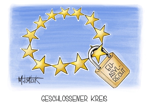 Cartoon: Geschlossene Gesellschaft (medium) by Mirco Tomicek tagged asyl,asylrecht,rechte,recht,eu,parlament,beschlossen,schärfere,regeln,europa,migration,asylreglen,kontrolle,grenzen,grenze,daten,karikatur,pressekarikatur,cartoon,mirco,tomicek,asyl,asylrecht,rechte,recht,eu,parlament,beschlossen,schärfere,regeln,europa,migration,asylreglen,kontrolle,grenzen,grenze,daten,karikatur,pressekarikatur,cartoon,mirco,tomicek