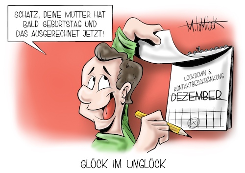 Cartoon: Glück im Unglück (medium) by Mirco Tomicek tagged corona,covid19,lockdown,shutdown,verlängerung,verlängerungen,maßnahmen,maßnahme,kontakt,kontaktbeschränkungen,kontaktbeschränkung,beschränkung,beschränkungen,kontaktverbot,verbote,kontaktverbote,freunde,familie,feiertage,dezember,weihnachten,weihnachtsfeier,weihnachtsferien,coronamaßnahmen,virus,impfen,impfungen,viren,bekämpfung,cartoon,karikatur,pressekarikatur,mirco,tomicek,corona,covid19,lockdown,shutdown,verlängerung,verlängerungen,maßnahmen,maßnahme,kontakt,kontaktbeschränkungen,kontaktbeschränkung,beschränkung,beschränkungen,kontaktverbot,verbote,kontaktverbote,freunde,familie,feiertage,dezember,weihnachten,weihnachtsfeier,weihnachtsferien,coronamaßnahmen,virus,impfen,impfungen,viren,bekämpfung,cartoon,karikatur,pressekarikatur,mirco,tomicek