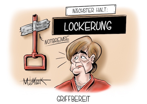 Cartoon: Griffbereit (medium) by Mirco Tomicek tagged angela,merkel,kanzlerin,länder,bundesländer,entwurf,stufenplan,lockdown,shutdown,lockerung,lockern,lockerungen,gelockert,öffnen,öffnung,öffnungen,notbremse,not,bremse,inzidenzwert,inzidenz,100,gipfel,coronagipfel,corona,covid19,ländergipfel,virus,viren,pandemie,treffen,beschlussvorlage,vorlage,beschluss,stufen,haushalt,infektion,infektionszahl,infektionszahlen,lockerungsbeschlüsse,fallzahlen,plan,cartoon,karikatur,pressekarikatur,mirco,tomicek,angela,merkel,kanzlerin,länder,bundesländer,entwurf,stufenplan,lockdown,shutdown,lockerung,lockern,lockerungen,gelockert,öffnen,öffnung,öffnungen,notbremse,not,bremse,inzidenzwert,inzidenz,100,gipfel,coronagipfel,corona,covid19,ländergipfel,virus,viren,pandemie,treffen,beschlussvorlage,vorlage,beschluss,stufen,haushalt,infektion,infektionszahl,infektionszahlen,lockerungsbeschlüsse,fallzahlen,plan,cartoon,karikatur,pressekarikatur,mirco,tomicek