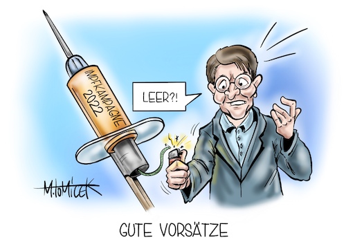 Cartoon: Gute Vorsätze (medium) by Mirco Tomicek tagged karl,lauterbach,gesundheitsminister,corona,impfkampagne,virus,impfen,impfung,impfungen,booster,boostern,reserven,bestellungen,2022,neujahr,silvester,geimpfte,kampagne,impfstoff,impfstoffe,cartoon,karikatur,pressekarikatur,mirco,tomicek,karl,lauterbach,gesundheitsminister,corona,impfkampagne,virus,impfen,impfung,impfungen,booster,boostern,reserven,bestellungen,2022,neujahr,silvester,geimpfte,kampagne,impfstoff,impfstoffe,cartoon,karikatur,pressekarikatur,mirco,tomicek