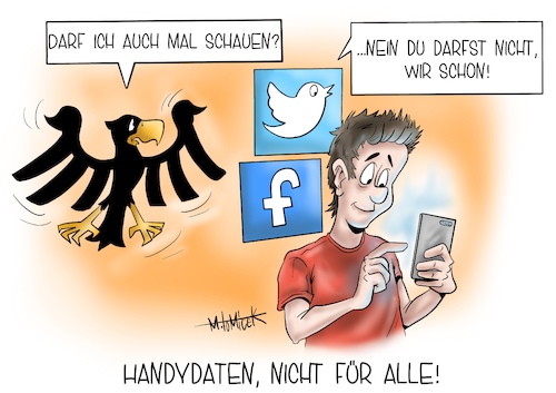 Cartoon: Handydaten nicht für alle! (medium) by Mirco Tomicek tagged handydaten,internetdaten,daten,nutzerdaten,datensammlung,auswertung,verfassungsgericht,staat,deutschland,polizei,zugriff,eu,europa,apps,telefon,telefondaten,kommunikation,kommunikationsdaten,anbieter,telefonanbieter,standort,webseiten,karikatur,cartoon,mirco,tomicek,handydaten,internetdaten,daten,nutzerdaten,datensammlung,auswertung,verfassungsgericht,staat,deutschland,polizei,zugriff,eu,europa,apps,telefon,telefondaten,kommunikation,kommunikationsdaten,anbieter,telefonanbieter,standort,webseiten,karikatur,cartoon,mirco,tomicek