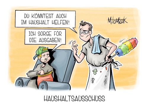 Cartoon: Haushaltsausschuss (medium) by Mirco Tomicek tagged bundestag,haushalt,haushaltsausschuss,etat,ausgaben,koalition,regierung,schwarz,rot,kasse,steuern,haushaltslöcher,cartoon,karikatur,pressekarikatur,mirco,tomicek,bundestag,haushalt,haushaltsausschuss,etat,ausgaben,koalition,regierung,schwarz,rot,kasse,steuern,haushaltslöcher,cartoon,karikatur,pressekarikatur,mirco,tomicek