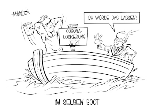 Cartoon: Im selben Boot (medium) by Mirco Tomicek tagged pressekonferenz,presse,konferenz,jens,spahn,gesundheit,gesundheitsminister,entwicklung,pandemie,corona,covid19,lockerung,lockerungen,lockdown,shutdown,impfstrategie,impfe,impfung,impfstoff,berlin,maßnahmen,boot,eu,europa,querdenker,radikalisierung,rki,inzidenz,zahlen,fallzahlen,cartoon,karikatur,pressekarikatur,mirco,tomicek,pressekonferenz,presse,konferenz,jens,spahn,gesundheit,gesundheitsminister,entwicklung,pandemie,corona,covid19,lockerung,lockerungen,lockdown,shutdown,impfstrategie,impfe,impfung,impfstoff,berlin,maßnahmen,boot,eu,europa,querdenker,radikalisierung,rki,inzidenz,zahlen,fallzahlen,cartoon,karikatur,pressekarikatur,mirco,tomicek