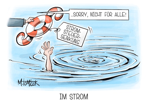 Cartoon: Im Strom (medium) by Mirco Tomicek tagged koalitionsausschuss,koalition,ausschuss,spd,union,cdu,csu,schwarz,rot,friedrich,merz,stromsteuersenkung,stromsteuer,strom,steuern,industrie,privathaushalte,verbraucher,haushalt,finanzen,ergebnispapier,koalitionsvertrag,wasser,strömung,karikatur,pressekarikatur,cartoon,mirco,tomicek,koalitionsausschuss,koalition,ausschuss,spd,union,cdu,csu,schwarz,rot,friedrich,merz,stromsteuersenkung,stromsteuer,strom,steuern,industrie,privathaushalte,verbraucher,haushalt,finanzen,ergebnispapier,koalitionsvertrag,wasser,strömung,karikatur,pressekarikatur,cartoon,mirco,tomicek