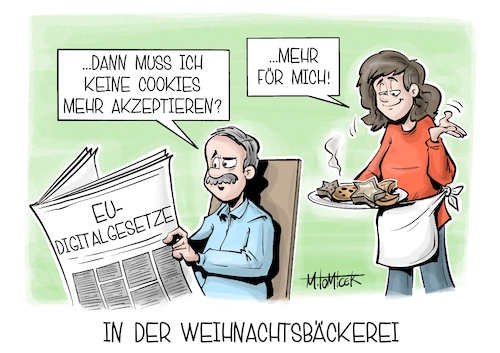 Cartoon: In der Weihnachtsbäckerei (medium) by Mirco Tomicek tagged europa,eu,digital,digitalgesetze,digitalgesetz,gesetz,gesetze,internet,ki,cookies,ai,künstliche,intelligenz,bürokratie,vereinfachung,cybersicherheit,datenschutz,verbraucher,computer,weihnachtsbäckerei,karikatur,pressekarikatur,cartoon,mirco,tomicek,europa,eu,digital,digitalgesetze,digitalgesetz,gesetz,gesetze,internet,ki,cookies,ai,künstliche,intelligenz,bürokratie,vereinfachung,cybersicherheit,datenschutz,verbraucher,computer,weihnachtsbäckerei,karikatur,pressekarikatur,cartoon,mirco,tomicek