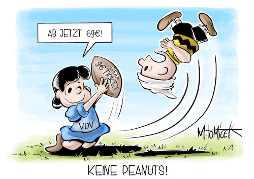 Cartoon: Keine Peanuts! (medium) by Mirco Tomicek tagged euro,69,ticket,geld,september,öpnv,personen,nahverkehr,zug,bahn,bus,fahren,züge,gleisen,vdv,verband,deutscher,verkehrsunternehmen,tickets,bahnhof,reise,reisen,urlaub,peanuts,charlie,brown,cartoon,karikatur,pressekarikatur,mirco,tomicek,euro,69,ticket,geld,september,öpnv,personen,nahverkehr,zug,bahn,bus,fahren,züge,gleisen,vdv,verband,deutscher,verkehrsunternehmen,tickets,bahnhof,reise,reisen,urlaub,peanuts,charlie,brown,cartoon,karikatur,pressekarikatur,mirco,tomicek