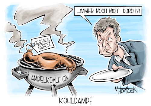 Cartoon: Kohldampf (medium) by Mirco Tomicek tagged robert,habeck,ampel,ampelkoalition,koalition,grill,grillen,heizung,heizungsgesetz,gesetz,heizen,energie,energien,gas,öl,alte,heizungen,kompromiss,fdp,grüne,spd,cartoon,karikatur,pressekarikatur,mirco,tomicek,robert,habeck,ampel,ampelkoalition,koalition,grill,grillen,heizung,heizungsgesetz,gesetz,heizen,energie,energien,gas,öl,alte,heizungen,kompromiss,fdp,grüne,spd,cartoon,karikatur,pressekarikatur,mirco,tomicek